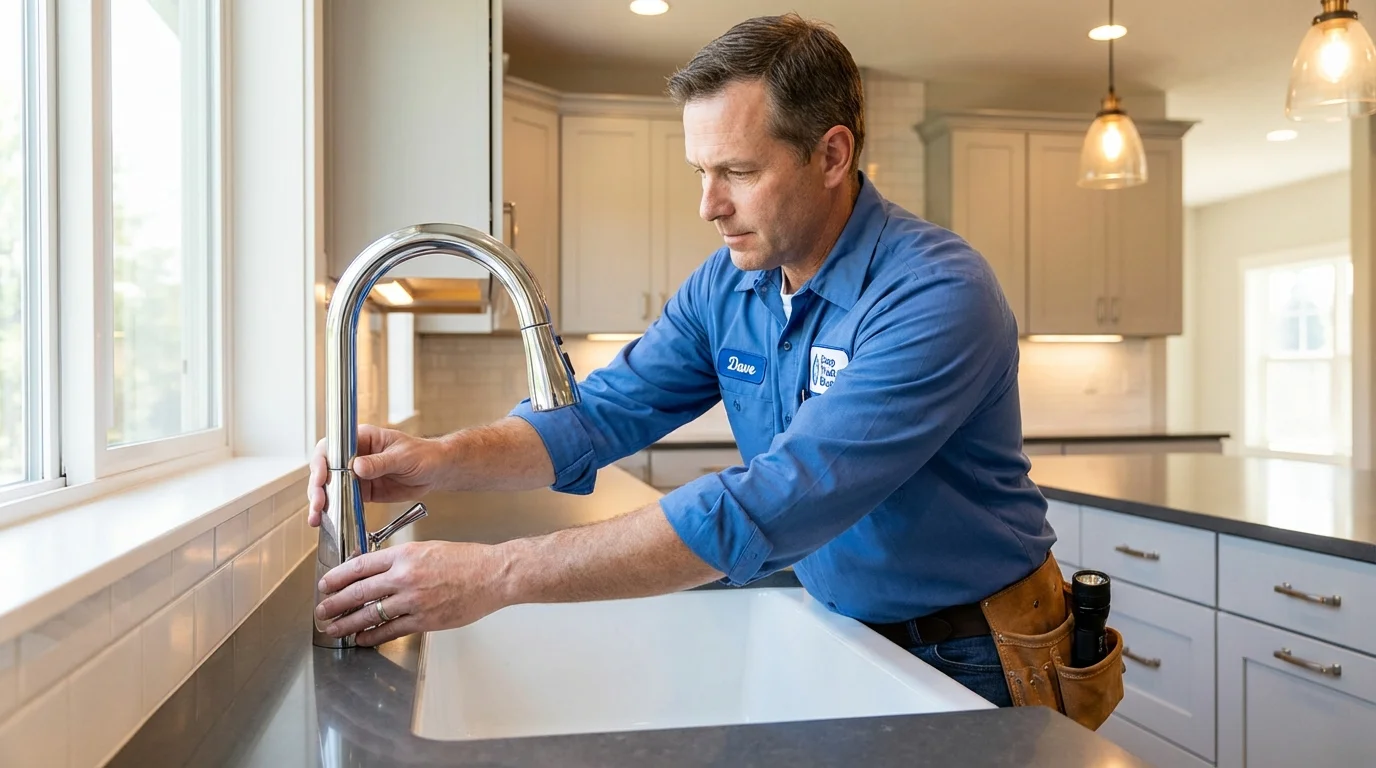 Kitchen faucet installation by Johns Plumbing LLC in Fletcher